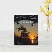 静かな日没パームツリーノートカード カード (黄色い花)