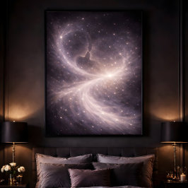 静かな星々の間で – 夢のような天体愛アート ポスター