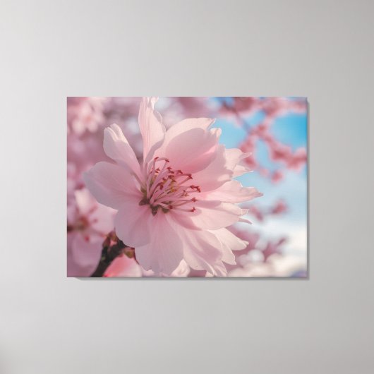 静かな春の花アート キャンバスプリント (正面)