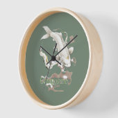 静かな時間と鯉のシンボル ゼンインスパイアード 壁時計 (傾斜)