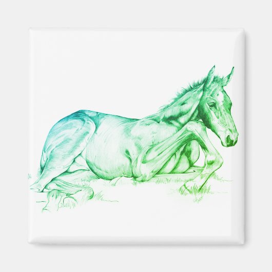 静かな時間（緑） マグネット (正面)