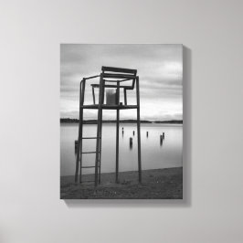 静かな朝のビーチ キャンバスプリント