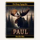 静かな森の中のムースのポール ノートブック (正面)