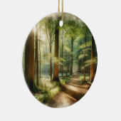 静かな森の道 – 平和な自然アート セラミックオーナメント (右)
