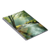静かな森の風景と流れ澄ん反射 ノートブック (右側)