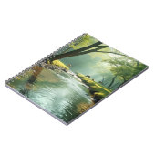 静かな森の風景と流れ澄ん反射 ノートブック (左側)