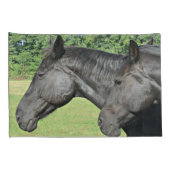 静かな横顔の黒い馬の頭 枕カバー (裏面-右)