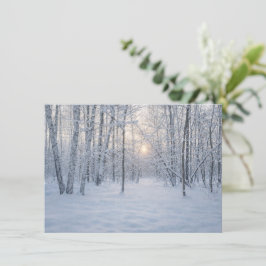 静かな樺の森の冬の陽光 エンクロージャーカード
