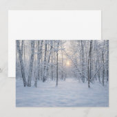 静かな樺の森の冬の陽光 エンクロージャーカード (正面/裏面)