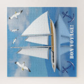 静かな水の上の帆船盆航海！ ジグソーパズル (縦)