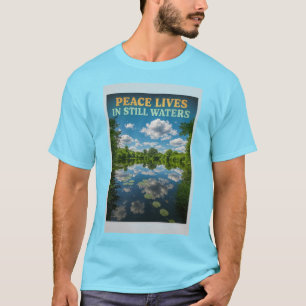 静かな水の中で平和の生活 – 自然反射ク Tシャツ
