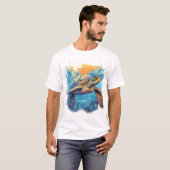 静かな水中亀  Tシャツ (正面フル)