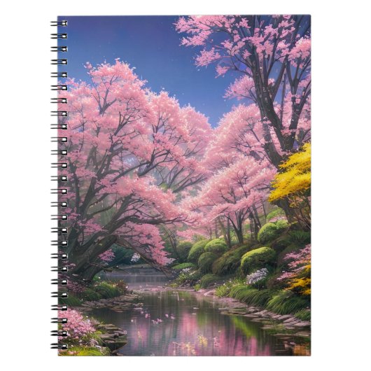 静かな流れが静かな森を抜ける ノートブック (正面)