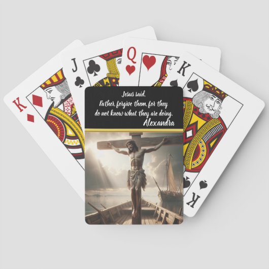 静かな海の上でイエスは十字架につけられた トランプ (裏面)