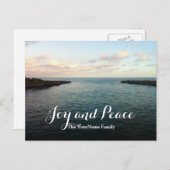 静かな海の喜び及び平和休日の挨拶の郵便はがき シーズンポストカード (正面/裏面)