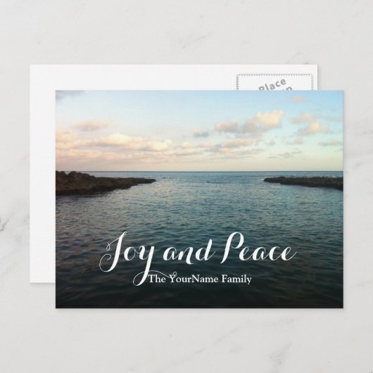 静かな海の喜び及び平和休日の挨拶の郵便はがき シーズンポストカード (正面/裏面)
