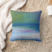 静かな海の青緑の抽象芸術の装飾用クッション クッション (ブランケット)