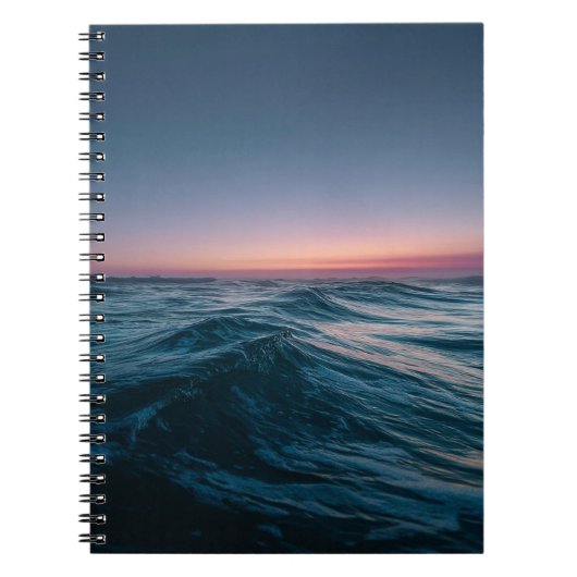 静かな海サンセットウェーブノート ノートブック (正面)