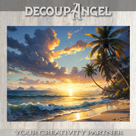 静かな海岸で – デコページ –  薄葉紙