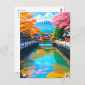 静かな海 – 富士山の反射 ポストカード (正面/裏面)