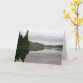 静かな湖 カード (黄色い花)