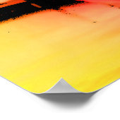 静かな湾に浮かぶボート ポスター (角)