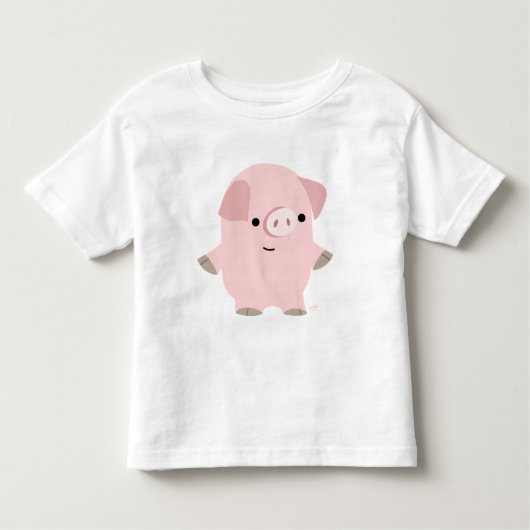 静かな漫画カスタム豚の子供Tシャツ トドラーTシャツ (正面)