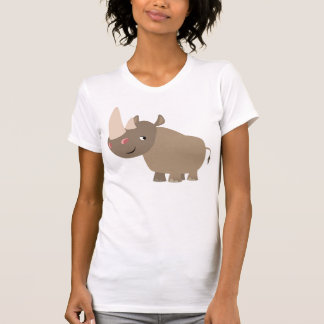 静かな漫画Rhino女性のTシャツ Tシャツ