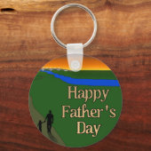 静かな父と息子の散歩 キーホルダー (正面)
