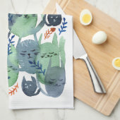 静かな猫の声 キッチンタオル (四つ折り)