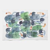 静かな猫の声 キッチンタオル (横)