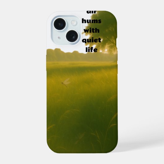 静かな生命が空気に響く iPhone 15ケース (裏面)