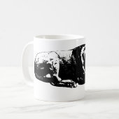 静かな番犬マグ コーヒーマグカップ (正面左)