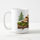 静かな眠る熊の素朴森 コーヒーマグカップ (左)