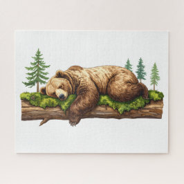 静かな眠れるクマの野生動物 ジグソーパズル