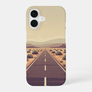 静かな砂漠の道 iPhone 16ケース