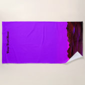 静かな砂漠夕べ ビーチタオル (正面)