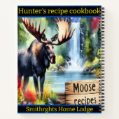 静かな秋の滝でムース ノートブック (裏面)