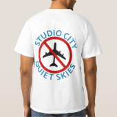 静かな空のTシャツのためのスタジオ都市 Tシャツ (裏面)