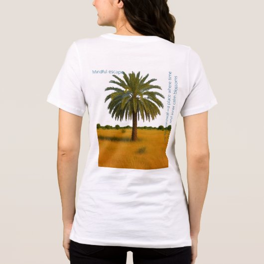 静かな自然が息を呑むごとに平和を告げる トライブレンドTシャツ (裏面)