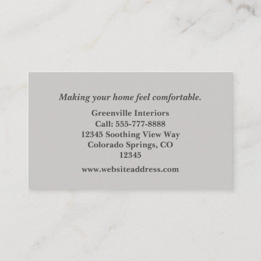 静かな自然をテーマにした抽象芸術名刺 名刺 (裏面)