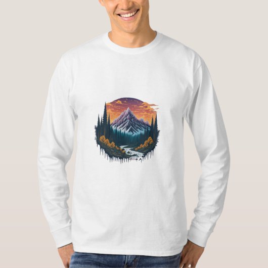 静かな自然シーンTシャツ Tシャツ (正面)