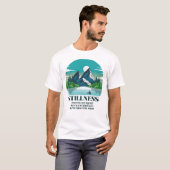 静かな自然、山、川 Tシャツ (正面フル)
