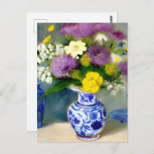静かな花の花瓶プリント ポストカード (正面/裏面)