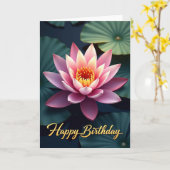 静かな花咲く誕生日カード カード (黄色い花)