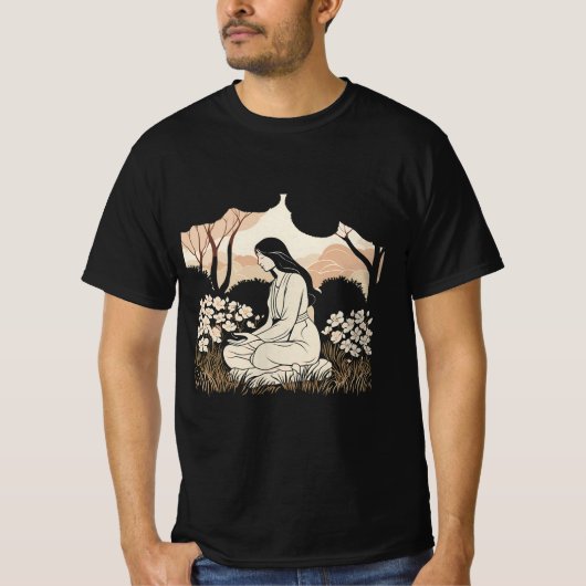 静かな花開き Tシャツ (正面)