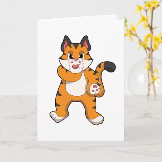 静かな虎 カード (黄色い花)