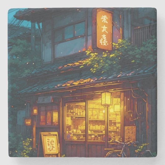 静かな街角 ストーンコースター (正面)