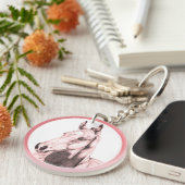 静かな視線(サーモン) キーホルダー (正面右)