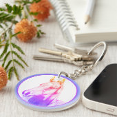 静かな視線（虹） キーホルダー (正面右)